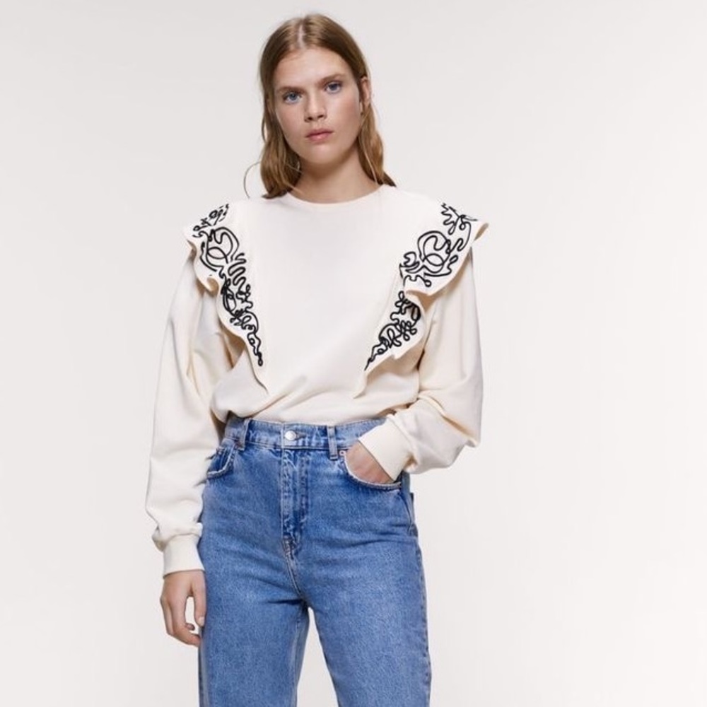 🪡 Handmade 🧵 Ruffle Sweatshirt